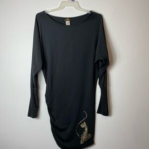 Black Dress with Gold Sequin Detail